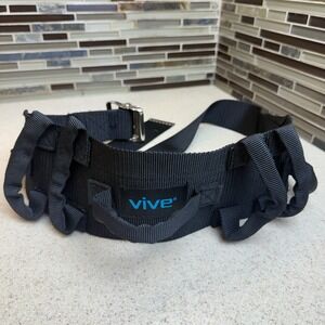 Vive Transfer Belt with Padded Handles Black Nylon Mobility Gait Assist Device